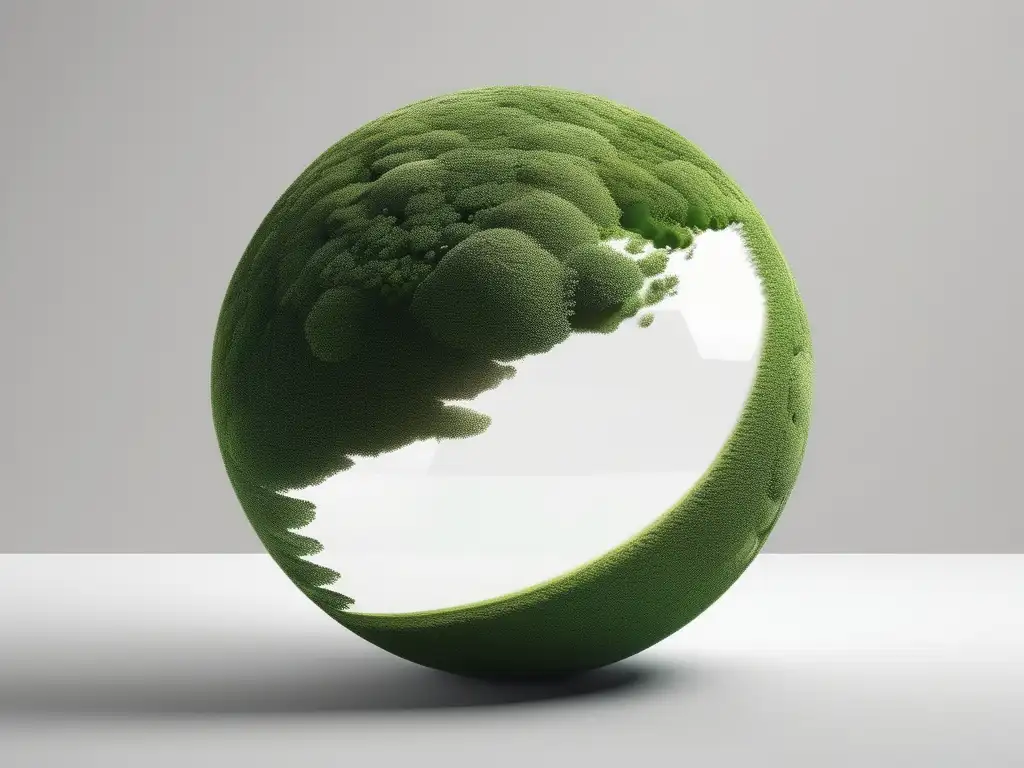 Planeta verde con texturas y patrones Contribuir a un planeta verde: imagen 8k de una esfera verde con patrones y texturas que representan la biodiversidad