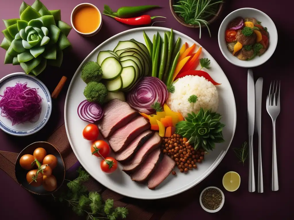 Plato de comida con diversidad culinaria y comunicación intercultural en gastronomía