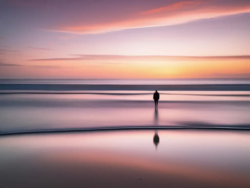 Serenidad en la playa al amanecer: Importancia del optimismo en el cuidado personal