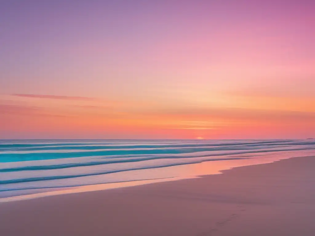 Playa serena al atardecer