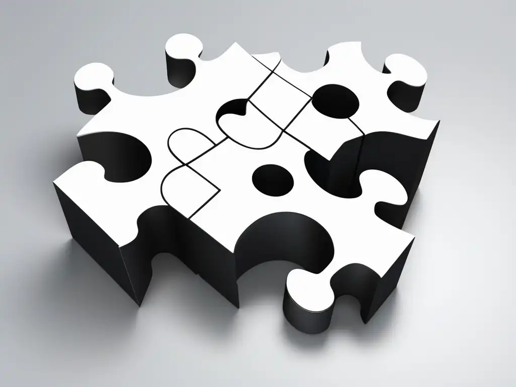 Fomentar colaboración efectiva equipo investigación académica: puzzle pieces fitting together seamlessly, symbolizing effective collaboration