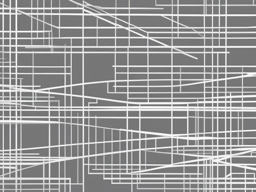 Importancia autodisciplina laboral: Imagen minimalista de líneas interconectadas en tonos grises y blancos