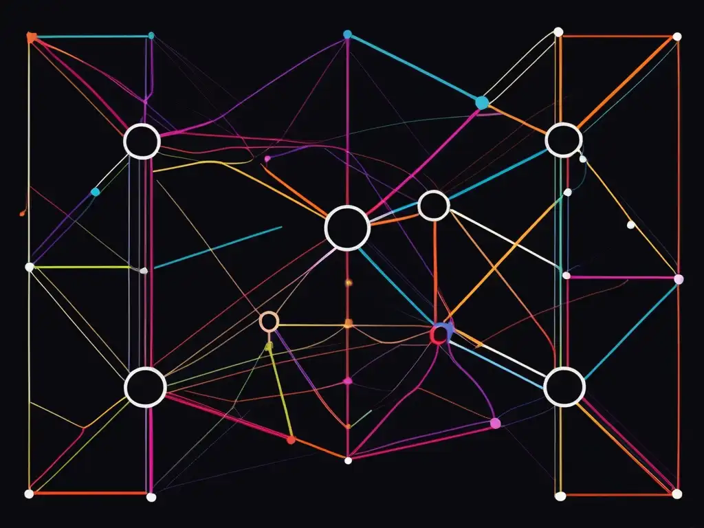 Red de líneas y nodos interconectados que simbolizan el cambio y mejoran relaciones interpersonales