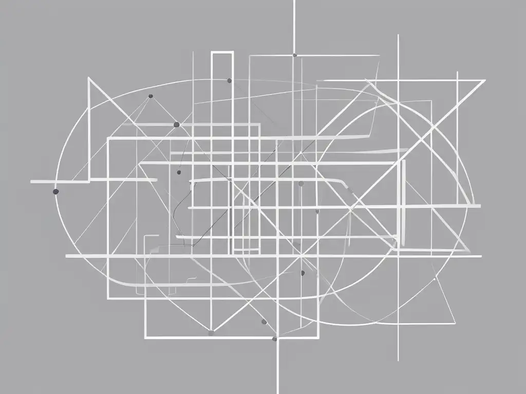 Guía decodificación comunicación datos - Imagen abstracta minimalista de líneas y nodos interconectados formando una red compleja