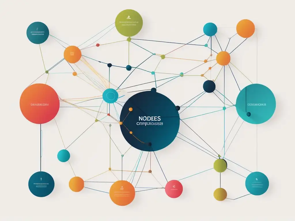 Habilidades de networking para investigadores en una imagen abstracta y minimalista de conexiones interconectadas en una red compleja