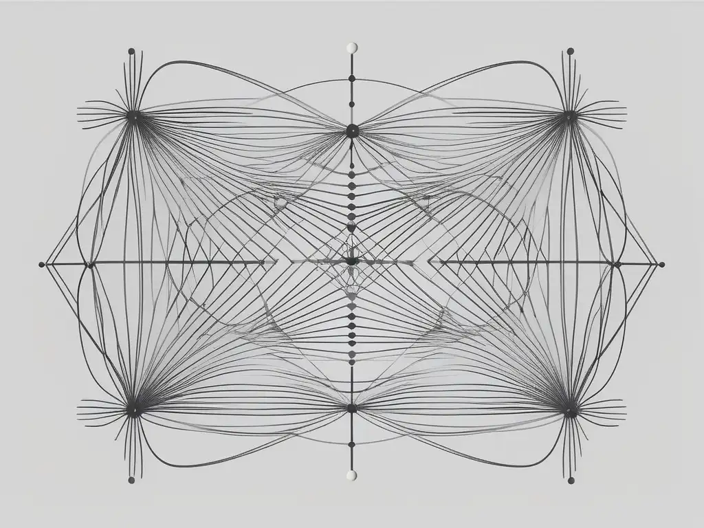 Habilidades de networking para emprendedores: Imagen abstracta minimalista con líneas y nodos interconectados