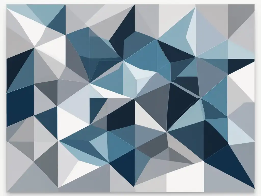 Importancia habilidades blandas en mundo globalizado: geometría abstracta azul y gris que representa la interconexión y dinamismo de estas habilidades