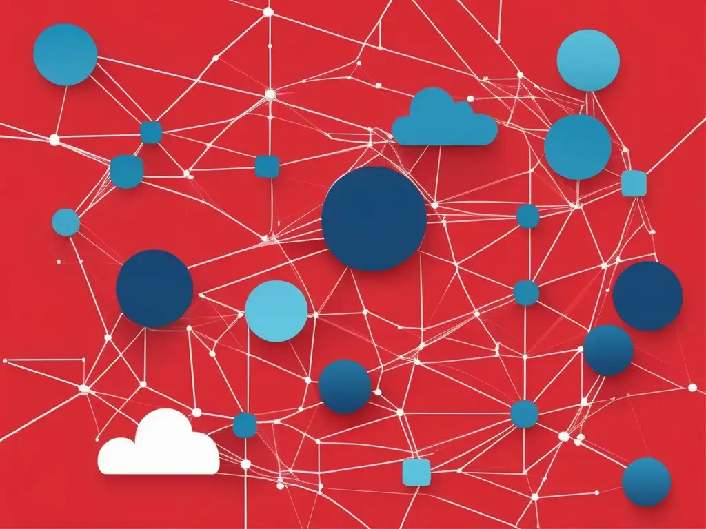 Importancia habilidades blandas en IoT: red futurista de líneas y nodos, representando la complejidad y conexión de la IoT