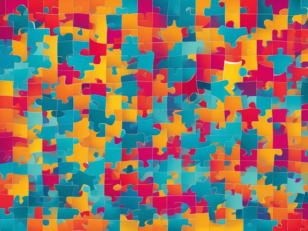 Importancia de movimientos sociales en habilidades blandas: red puzzle pieces representan la colaboración y crecimiento