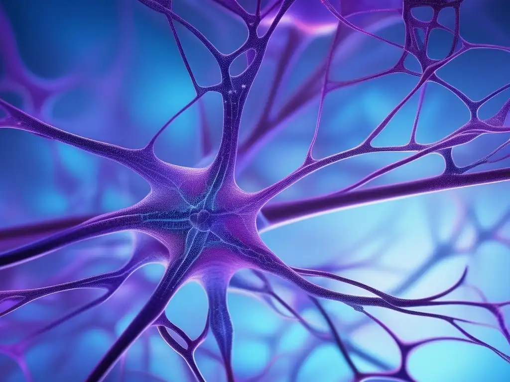 Red de neuronas interconectadas en tonos azules y morados, simbolizando la neurociencia de la motivación en equipo