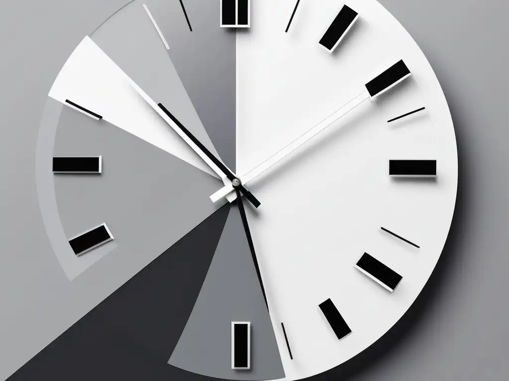 Reloj abstracto para teletrabajo Reloj abstracto en tonos grises, simbolizando la flexibilidad y gestión del tiempo en teletrabajo