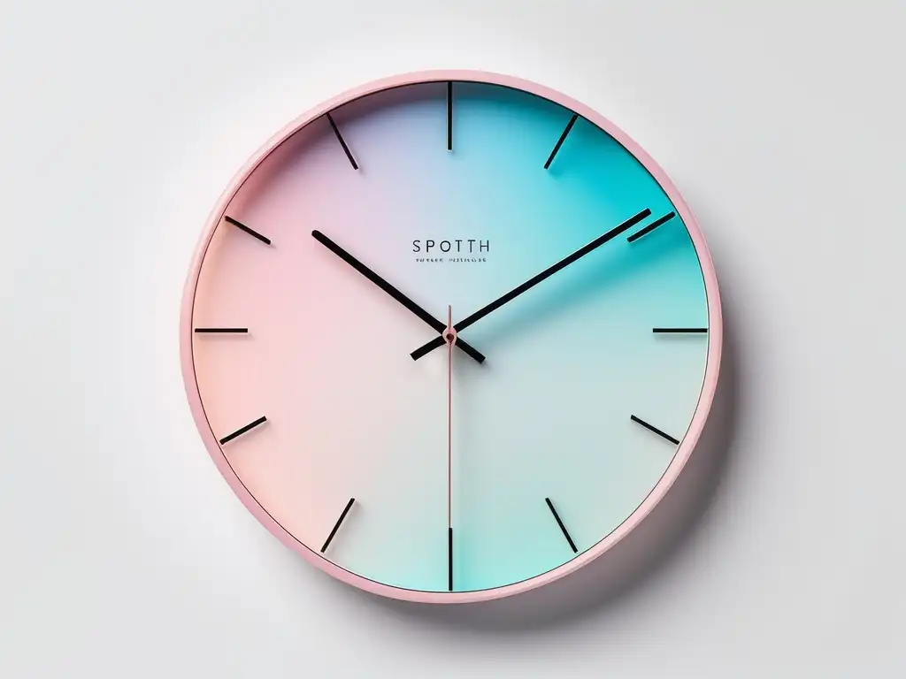 Reloj minimalista abstracto en colores pastel Reloj minimalista con elementos abstractos en fondo blanco