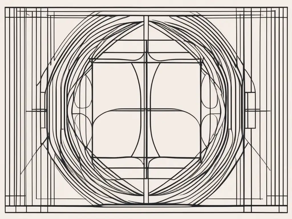 Solución de conflictos en teletrabajo - Imagen abstracta minimalista con líneas y formas simétricas en tonos de azul y gris