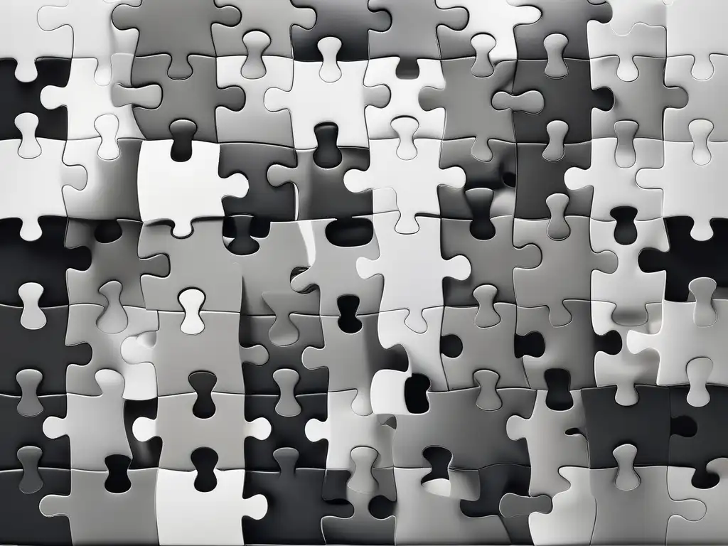 Conexiones precisas entre habilidades suaves Puzzle de habilidades blandas para bloggers: mejora tus destrezas con este abstracto minimalista