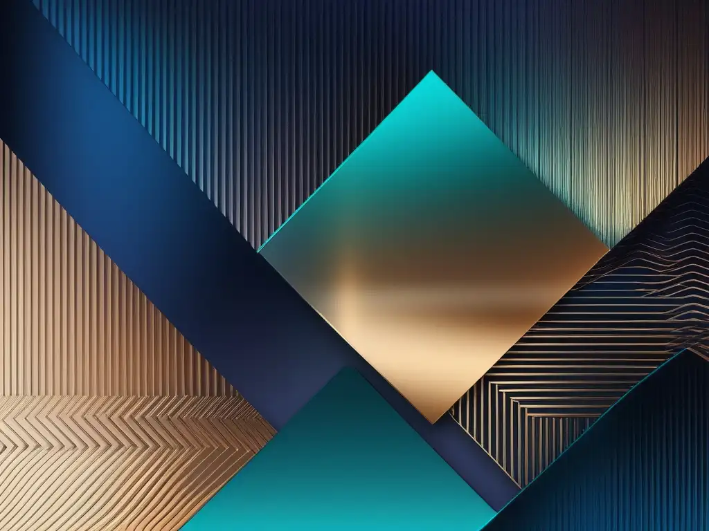 Diseño abstracto minimalista: CSR en azul y verde Diseño abstracto minimalista con gradiente de azul a turquesa y formas geométricas representando Responsabilidad Social Empresarial