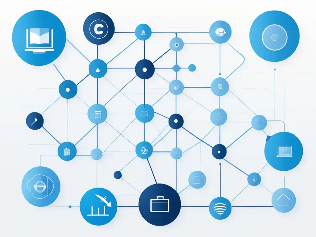 Habilidades blandas en SaaS: abstracto azul simboliza la interconexión y profesionalismo