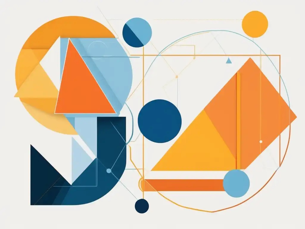 Importancia habilidades blandas en universidad: imagen abstracta y minimalista con paleta de colores vibrantes y formas geométricas
